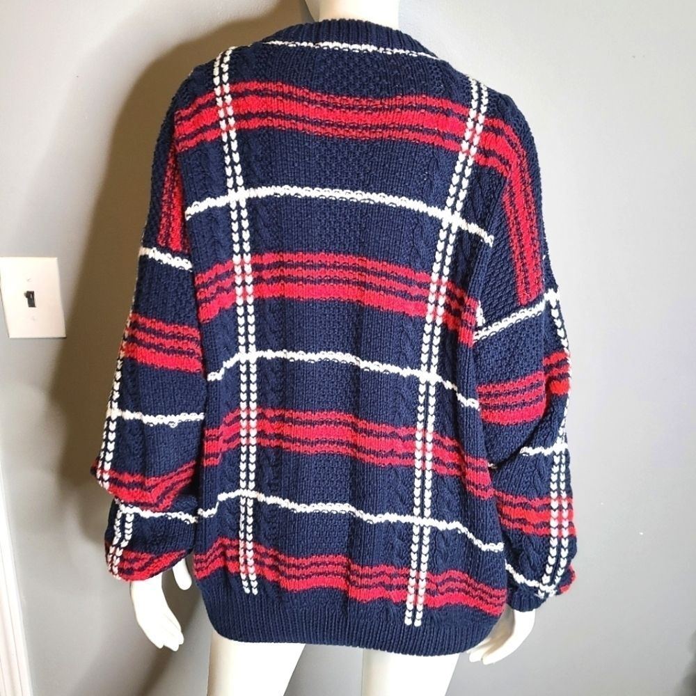 Embassy Row Blue Hand Knit Sweater XL - Picture 7 of 9